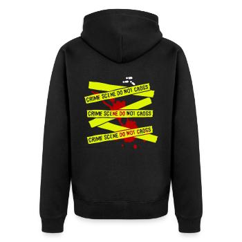 DÉTECTIVE POLICE EMPREINTE INDICE ENQUÊTE CRIME - Veste à capuche bio Premium Unisexe - noir - Dos - Nico (187cm)