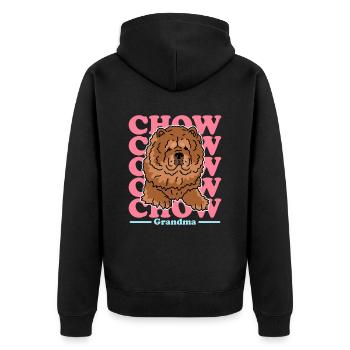 Chow Chow Grandma Dog Owner Cadeau - Veste à capuche bio Premium Unisexe - noir - Dos - Nico (187cm)