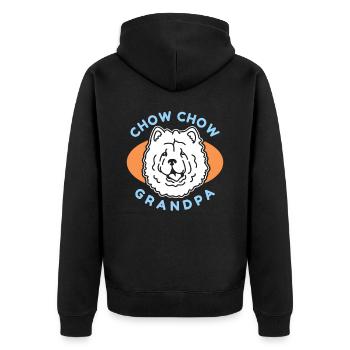 Chow Chow Grand-père | Cadeau de propriétaire de chien de chien - Veste à capuche bio Premium Unisexe - noir - Dos - Nico (187cm)