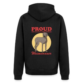 Weimaraner Dad Hunde Hundebesitzer Geschenk - Unisex Premium Bio Zip Hoodie - Schwarz - Hinten - Nico (187cm)