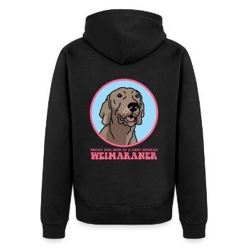 Weimaraner Maman | Cadeau de propriétaire de chien de chien - Veste à capuche bio Premium Unisexe - noir - Dos - Nico (187cm)