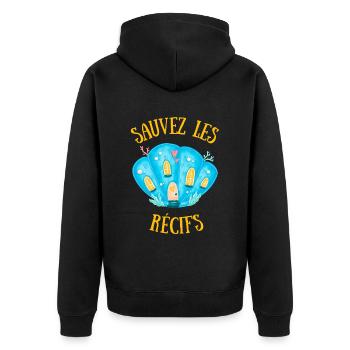 SAUVEZ LES RÉCIFS BLEU - Veste à capuche bio Premium Unisexe - noir - Dos - Nico (187cm)