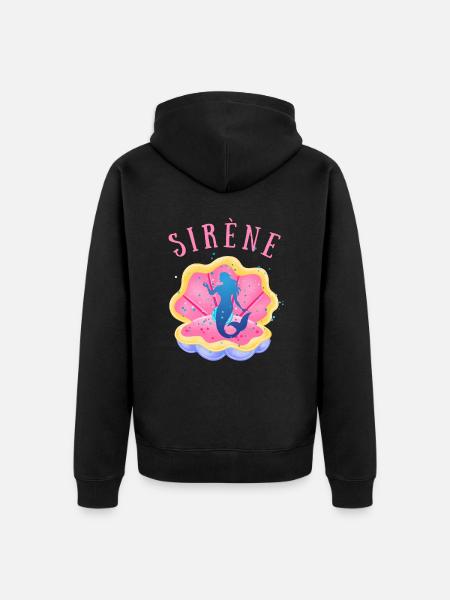 sirène coquillage perle - Veste à capuche bio Premium Unisexe - noir