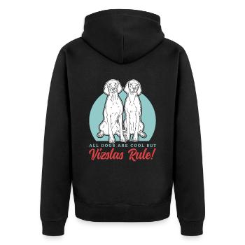 Magyar Vizsla Dogs | Dog Owner Gift - Unisex Premium Organic Zip Hoodie - black - Back - Nico (187cm)