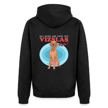 Magyar Vizsla | Dog Dog Owner Gift - Unisex Premium Organic Zip Hoodie - black - Back - Nico (187cm)