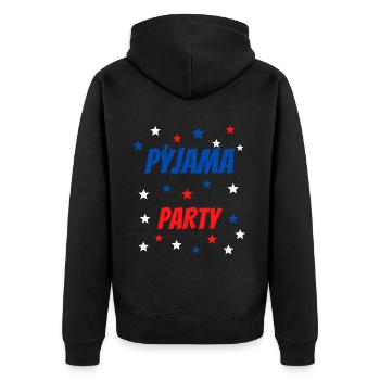PYJAMA PARTY BLEU BLANC ROUGE ÉTOILES - Veste à capuche bio Premium Unisexe - noir - Dos - Nico (187cm)
