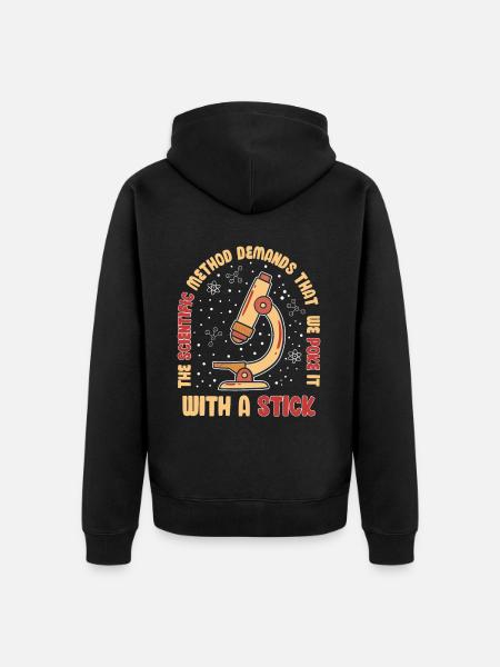 Scientific Method Poke Funny - Unisex Premium Organic Zip Hoodie - black