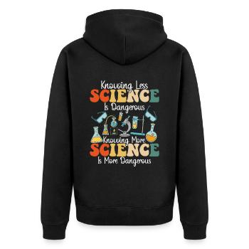 Science is dangerously funny - Unisex Premium Organic Zip Hoodie - black - Back - Nico (187cm)