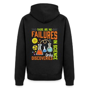 No failures in science funnier - Unisex Premium Organic Zip Hoodie - black - Back - Nico (187cm)