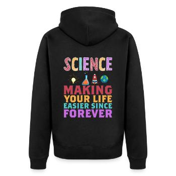 La science vous facilite la vie Drôle - Veste à capuche bio Premium Unisexe - noir - Dos - Nico (187cm)