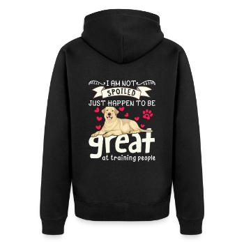Labrador Retriever Je ne suis pas gâté Amusant - Veste à capuche bio Premium Unisexe - noir - Dos - Nico (187cm)