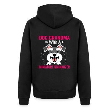 Dog Grandma with Miniature Schnauzer Funny Graphics For - Unisex Premium Organic Zip Hoodie - black - Back - Nico (187cm)