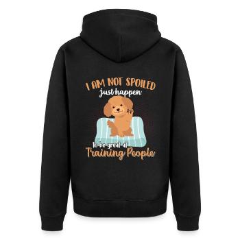 Pudel Ich Bin Nicht Verwöhnt Lustige Hundehalter - Unisex Premium Bio Zip Hoodie - Schwarz - Hinten - Nico (187cm)