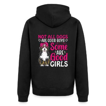 Australian Shepherd Some are good girls - Unisex Premium Organic Zip Hoodie - black - Back - Nico (187cm)