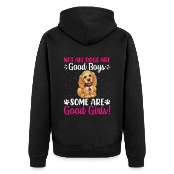 Cocker Spaniel Some Are Good Girls Funny - Unisex Premium Organic Zip Hoodie - black - Back - Nico (187cm)