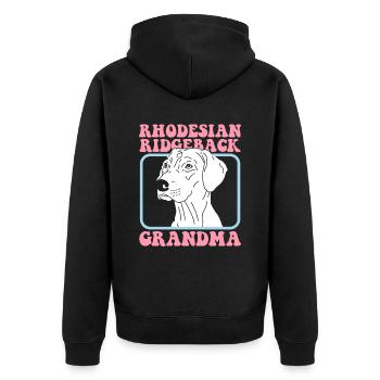 Rhodesian Ridgeback Grand-mère Propriétaire de chien Cadeau - Veste à capuche bio Premium Unisexe - noir - Dos - Nico (187cm)