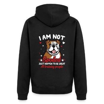 Bouledogue américain Je ne suis pas gâté - Veste à capuche bio Premium Unisexe - noir - Dos - Nico (187cm)
