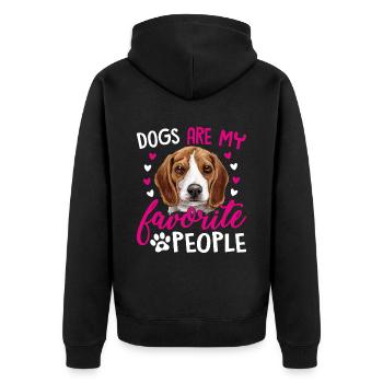 Beagle Hunde Sind Lieblingsmenschen Lustige - Unisex Premium Bio Zip Hoodie - Schwarz - Hinten - Nico (187cm)
