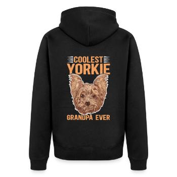 Yorkie Grand-père | Yorkshire Terrier Dog Cadeau - Veste à capuche bio Premium Unisexe - noir - Dos - Nico (187cm)