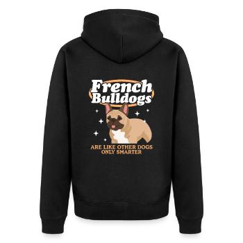 Français Bulldog | Français Cadeau Bulldog - Veste à capuche bio Premium Unisexe - noir - Dos - Nico (187cm)
