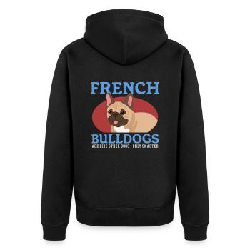 Français Cadeau Bulldog Français Bulldog - Veste à capuche bio Premium Unisexe - noir - Dos - Nico (187cm)