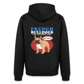 Français Cadeau Bulldog Français Bulldogs - Veste à capuche bio Premium Unisexe - noir - Dos - Nico (187cm)