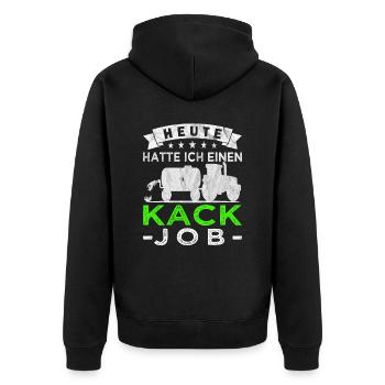 Gülle Landwirt - Traktoren - Bauernhof - Unisex Premium Bio Zip Hoodie - Schwarz - Hinten - Nico (187cm)
