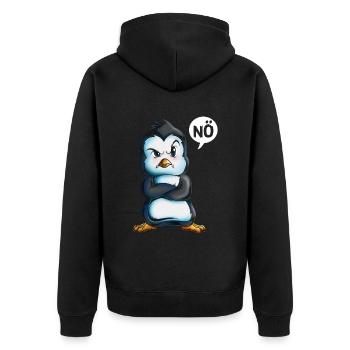 Kaiserpinguin sagt Nö Unterwasserwelt Ozean Böse - Unisex Premium Bio Zip Hoodie - Schwarz - Hinten - Nico (187cm)