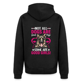 German Shepherd Some are good girls - Unisex Premium Organic Zip Hoodie - black - Back - Nico (187cm)