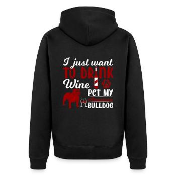 Boire du vin et pet american - Veste à capuche bio Premium Unisexe - noir - Dos - Nico (187cm)