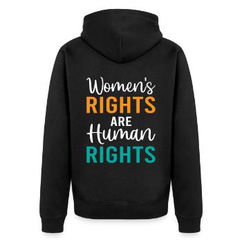 Les droits des femmes sont des droits humains - Féminisme - Veste à capuche bio Premium Unisexe - noir - Dos - Nico (187cm)
