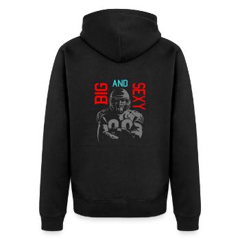 Big and Sexy American Football - Unisex Premium Organic Zip Hoodie - black - Back - Nico (187cm)
