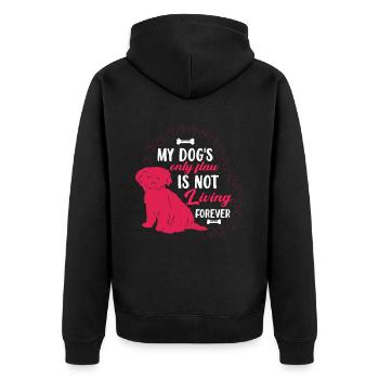 Goldendoodle Dog's Only Flaw Funny Graphics For - Unisex Premium Organic Zip Hoodie - black - Back - Nico (187cm)