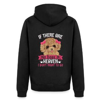 Caniche si pas de chiens au paradis drôle - Veste à capuche bio Premium Unisexe - noir - Dos - Nico (187cm)