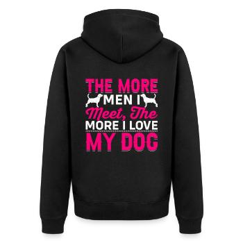 Ich Liebe Hund Beagle Lustige Hundehalter - Unisex Premium Bio Zip Hoodie - Schwarz - Hinten - Nico (187cm)