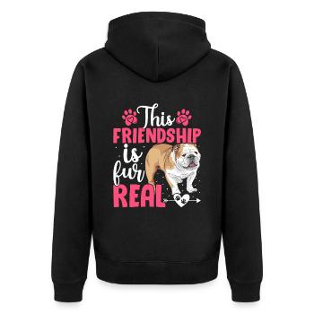 American Bulldog Friendship est en fourrure - Veste à capuche bio Premium Unisexe - noir - Dos - Nico (187cm)