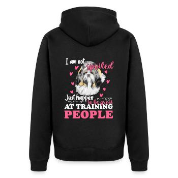 Shih Tzu Je ne suis pas gâté Drôle - Veste à capuche bio Premium Unisexe - noir - Dos - Nico (187cm)