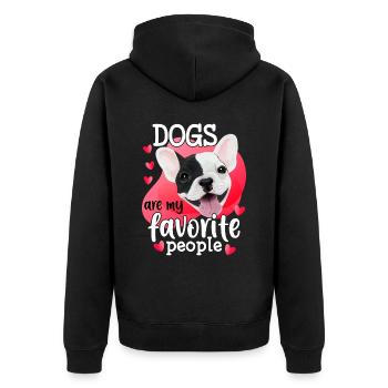 Français les chiens Bulldog sont - Veste à capuche bio Premium Unisexe - noir - Dos - Nico (187cm)