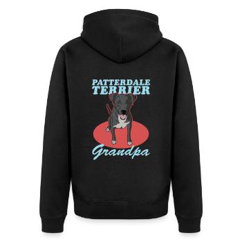 Patterdale Terrier Grandpa Dog Owner Gift - Unisex Premium Organic Zip Hoodie - black - Back - Nico (187cm)