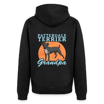 Patterdale Terrier Grandpa Dog Owner Gift - Unisex Premium Organic Zip Hoodie - black - Back - Nico (187cm)