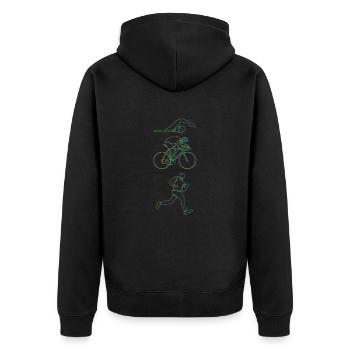 Triathlon Trippy Hamsa - Veste à capuche bio Premium Unisexe - noir - Dos - Nico (187cm)