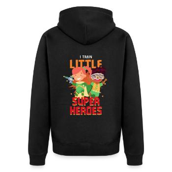 Kindergarten teacher raises little superheroes - Unisex Premium Organic Zip Hoodie - black - Back - Nico (187cm)