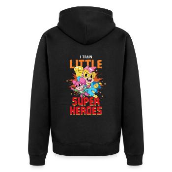 Kindergarten teacher raises little superheroes - Unisex Premium Organic Zip Hoodie - black - Back - Nico (187cm)
