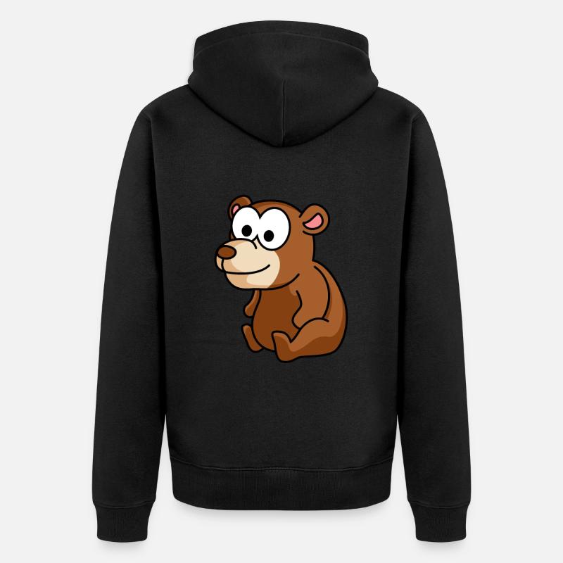 Bär Comic - Unisex Premium Bio Zip Hoodie - Schwarz