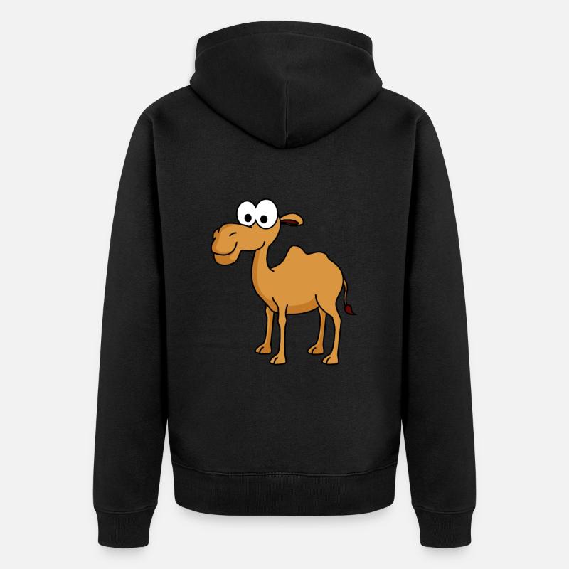 Kamel Comic - Unisex Premium Bio Zip Hoodie - Schwarz