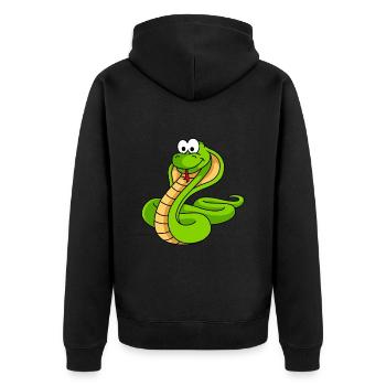 Snake Cobra Comic Animal - Unisex Premium Organic Zip Hoodie - black - Back - Nico (187cm)