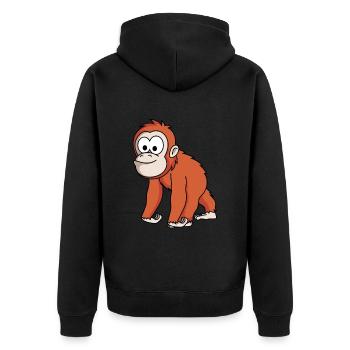 Bande dessinée de singe orang-outan - Veste à capuche bio Premium Unisexe - noir - Dos - Nico (187cm)