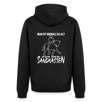 Dressurreiten - Dressurpferd - Pferdemädchen - Unisex Premium Bio Zip Hoodie - Schwarz - Hinten - Nico (187cm)
