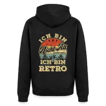 60. 50. 70. Geburtstag 60 Jahre Ich bin nicht alt - Unisex Premium Bio Zip Hoodie - Schwarz - Hinten - Nico (187cm)