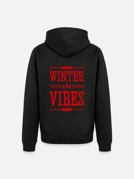 Winter Vibes - Unisex Premium Bio Zip Hoodie - Schwarz